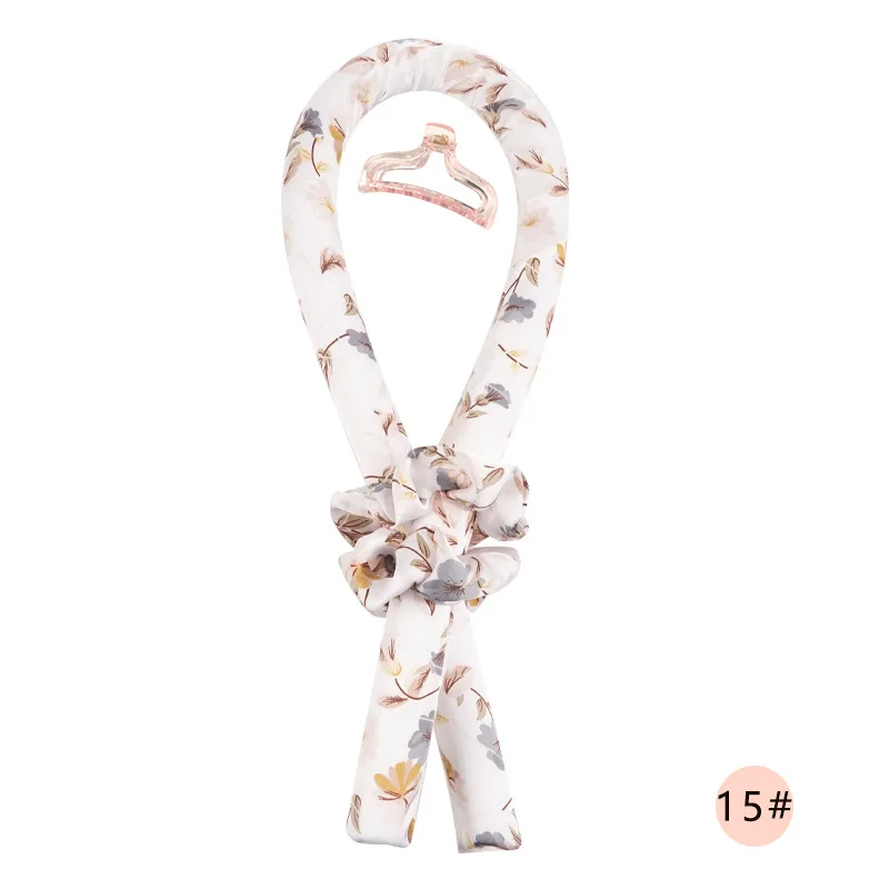 Fita de ondulação de cabelo sem calor, kit de faixa de cabeça, hastes de espuma, ferro de ondulação, haste de ondulação para mulheres, sem calor, rolos de modelador de cabelo: Branco