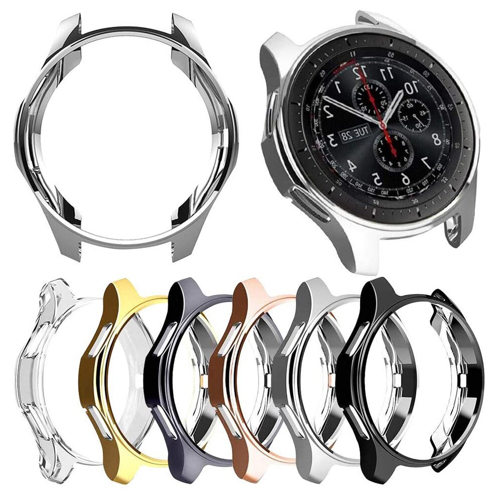 Case for Samsung Galaxy Watch 46mm Cases & Gear S3 Frontier Soft TPU Smart Shockproof Case Cover Bumper Protector Frame Plated
