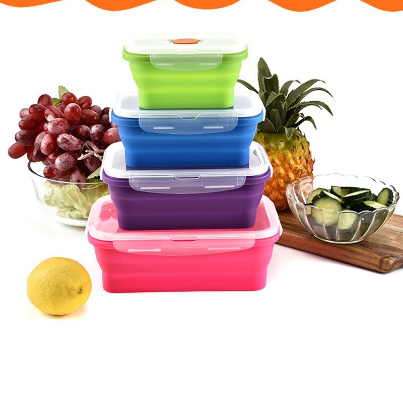 produit Silicone Bento boîte pliante déjeuner bol alimentaire stockage conteneur boîtes vaisselle alimentaire conteneur boite repas enfant