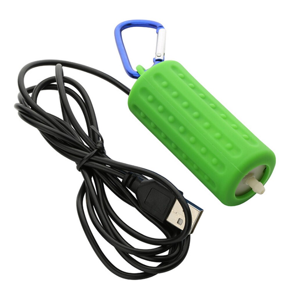 Oksygenpumpe med kabel og luftrør hjemme akvarium verktøy akvarium oksygenpumpe mute mini bærbar usb energisparende luftpumpe: Grønn