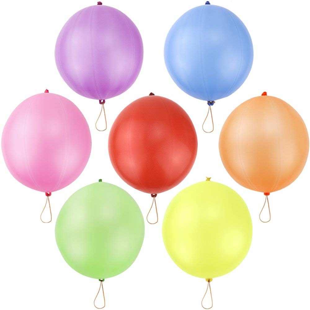 Balloons Physical Exercise Punching Ball Children's Toys Kids With Rubber Band Handle 35 Pcs/Set