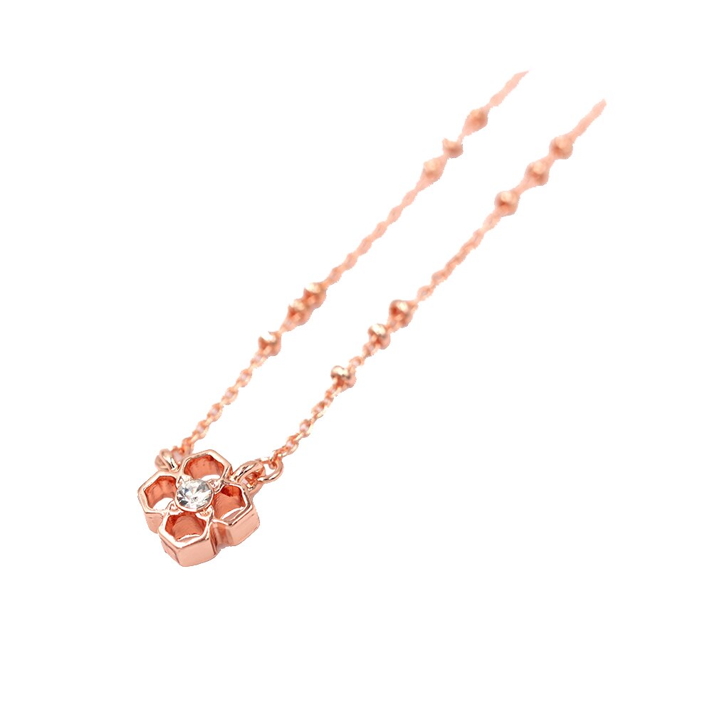 ¡Novedad de ! Collar con colgante de 4 colores con forma de flor bonita y delicado para mujer, joyería de para: F Rose Necklace