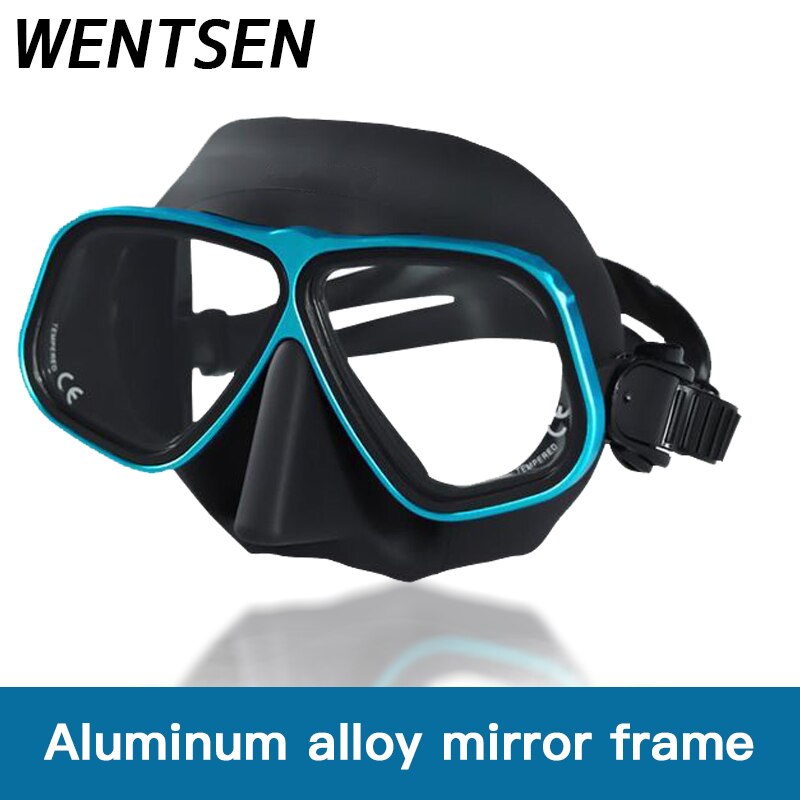 Color Alloy frame free diving goggles scuba full face mask wet tube kit Snorkeling equipment Ultra low volume Free-dive