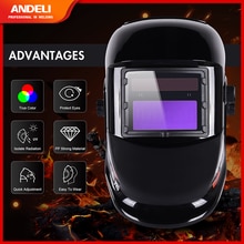 ANDELI maschera per saldatura casco oscuramento automatico per saldatrice la zona maschera per saldatura con chiarezza ottica superiore 1/1/1/2
