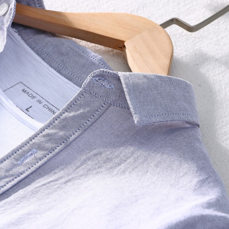 Schinteon Mannen 100% Katoenen Shirt Lange Mouwen Japanse Stijl Casual Oxford Shirt Turn-Down Kraag S-4XL