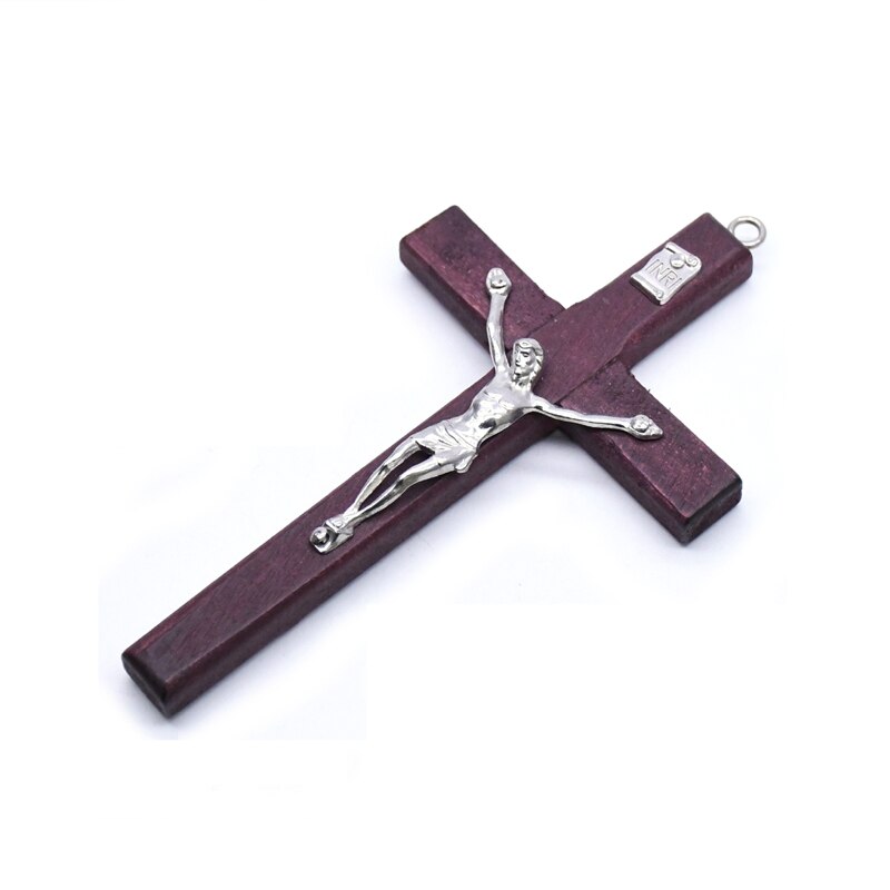 Religieuze Legering Jesus Cross Hangers Werden Gegeven Als Door Mannen En Vrouwen Gebruikt Hangen Op De Muur Voor gebed: Red-brown