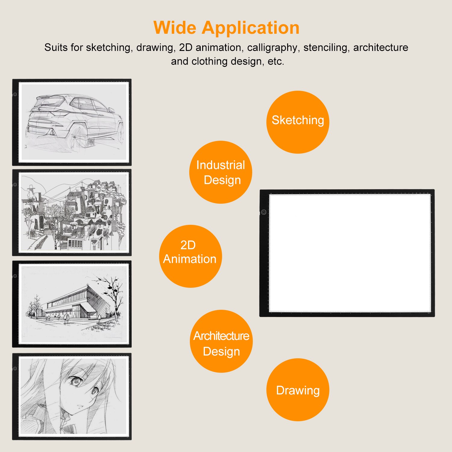 A3 LED Light Box Pad Tracer Graphic Tablet Tracing Drawing Board Copyboard Stepless Dimming for Sketching Calligraphy