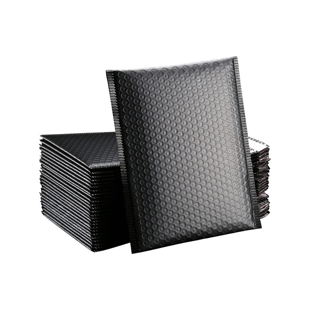 5 pièces noir Poly bulle Mailer bulle Mailers enveloppes rembourrées pour emballage doublé Poly Mailer auto joint PE perle Film sac: 15X20