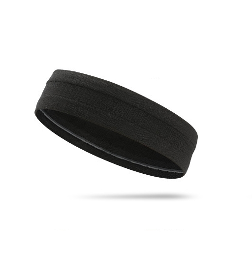 Dam svettband män sport fukttransporterande halkfritt pannband unisex andningsband för sport fitness träning: Svart