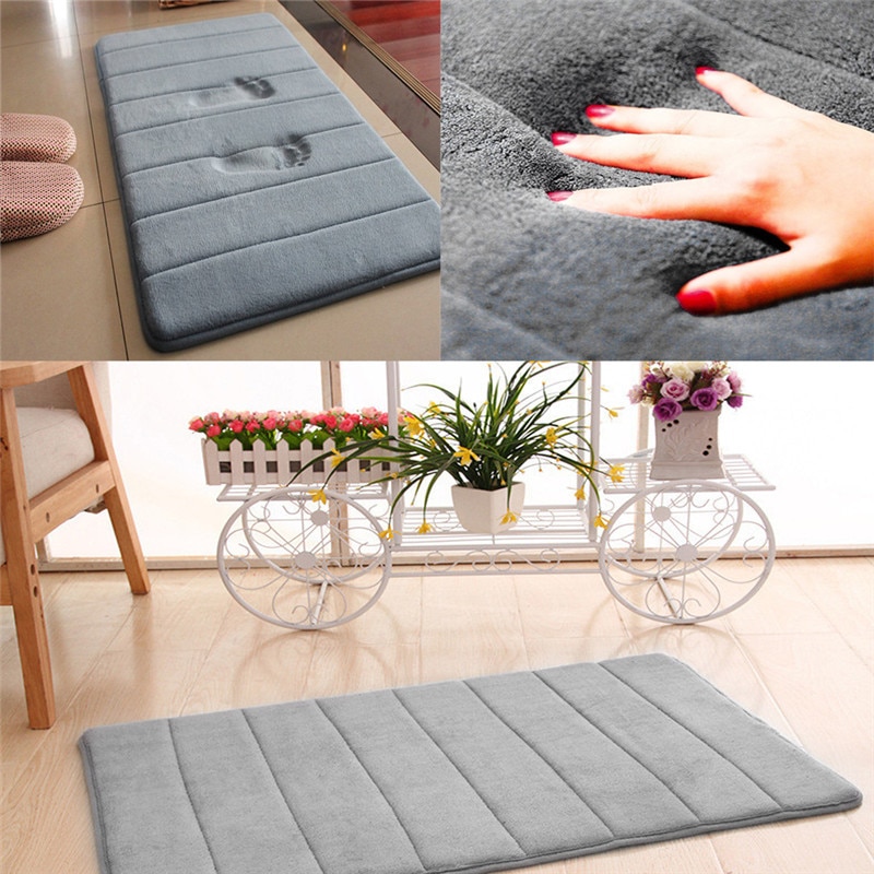 40X60 Cm Thuis Badmat Coral Fleece Badkamer Tapijt Antislip Foam Tapijt Vloer Absorptie Wasbare Thuis keuken Deurmat