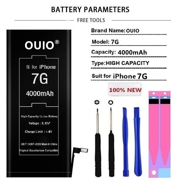 Original iPhone 6 7 8 Plus XR XS MAX Handy Batterie Für iPhone 5 5S 5SE 6S X Hohe Kapazität Ersatz Batterie: For iPhone7G