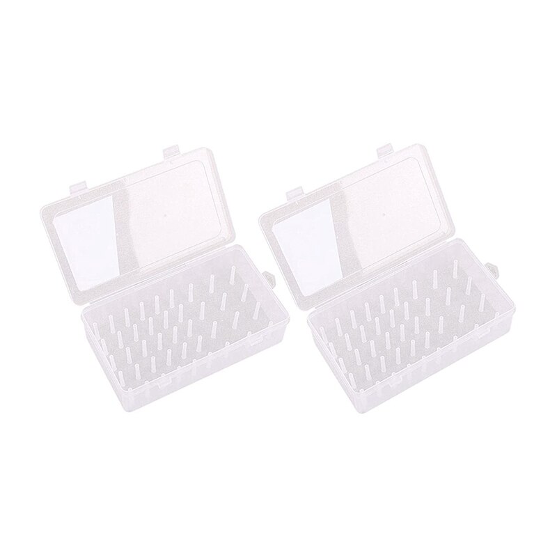 Practical 2 Pieces Bobbin Case, Plastic Sewing Thread Storage Box, Jewelry Box Organizer Container Spools Holder 42 Slots: Default Title