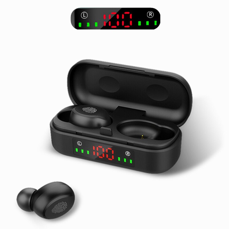 Echte draadloze oordopjes, bluetooth-koptelefoon met touchbediening en draadloze oplaadcassette, ipx 7- waterdichte stereo-oordopjes voor sport.: Ak03
