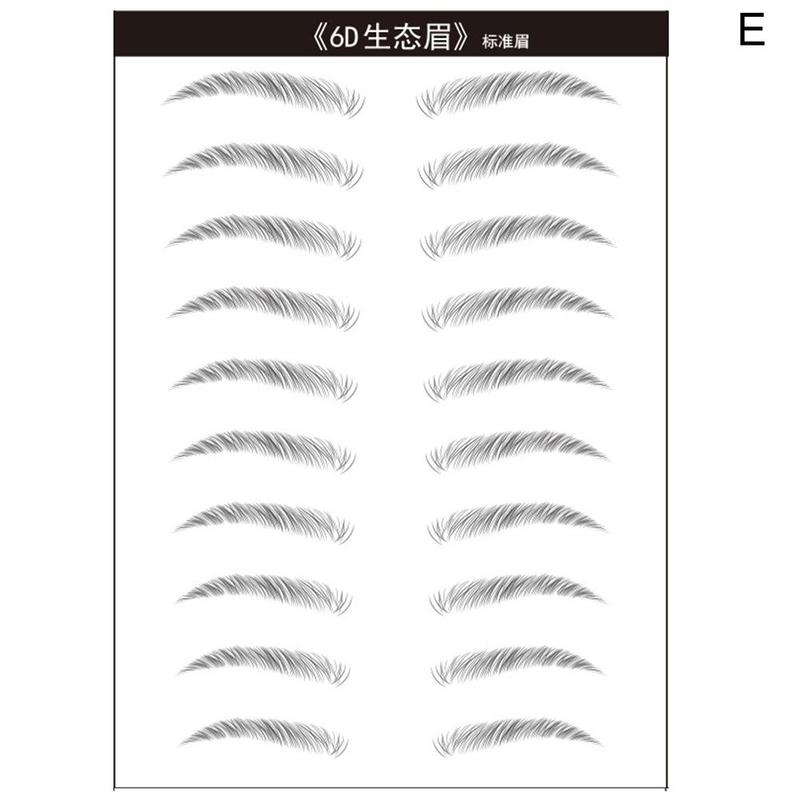 4D cheveux-like sourcil tatouage autocollant faux sourcils imperméable à l'eau durable maquillage à base d'eau sourcils autocollants cosmétiques: E