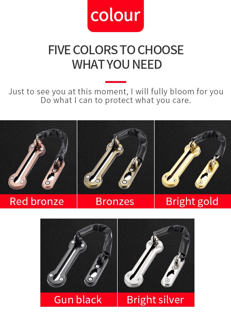 WV Anti-theft Stainless Steel Hotel Door Chain Latch Safety Guard Security Lock Security Limiter Tools Hardware for Home Door