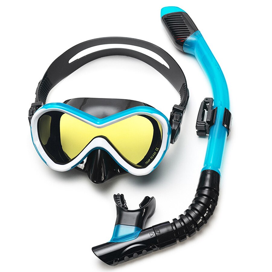 Ensemble de plongée en apnée pour enfants, lunettes de natation Anti-buée avec jupe en Silicone, équipement pour garçons et filles: Black Red