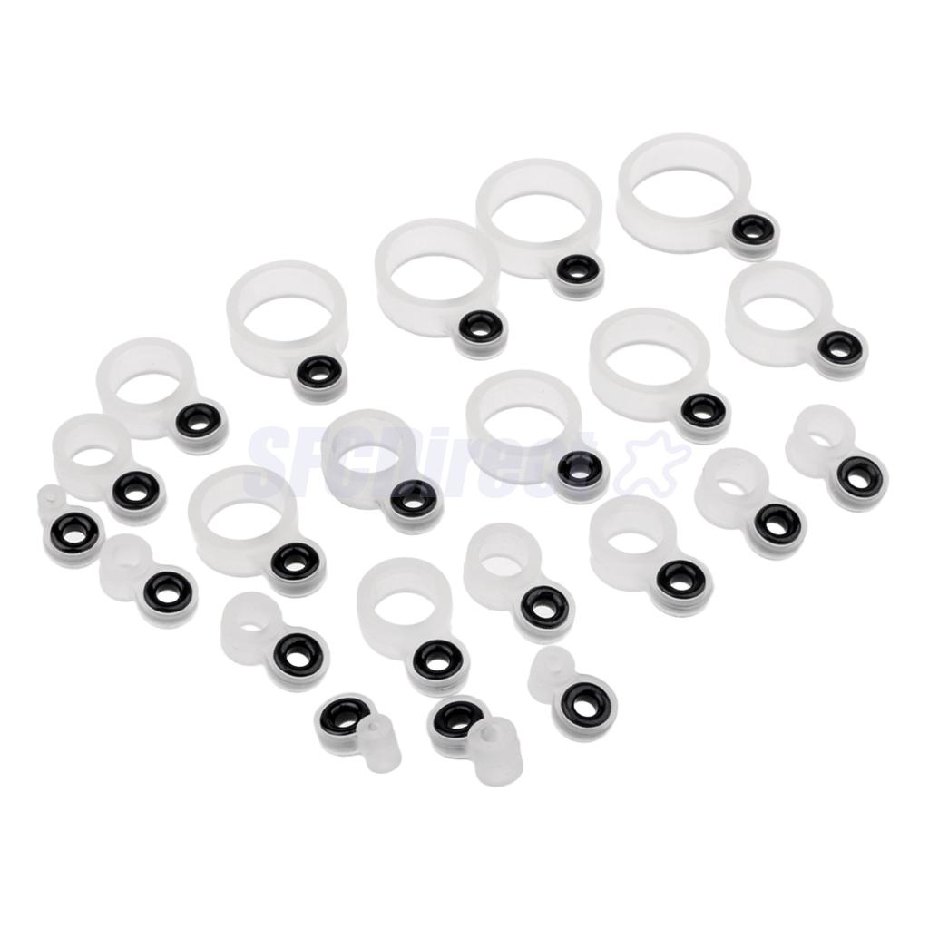 Lot 22Pcs Silicone and Ceramic Fishing Rod Guides Repair Kit Rod Tip Eye Rings, Size 1# - 22#