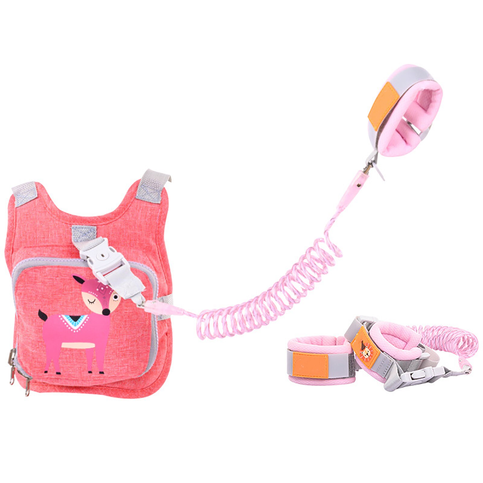Harnais de sécurité Anti-perte pour bébés et enfants, laisse pour tout-petits, sangle de poignet pour marche en plein air, ceinture à main, corde de Traction: pink