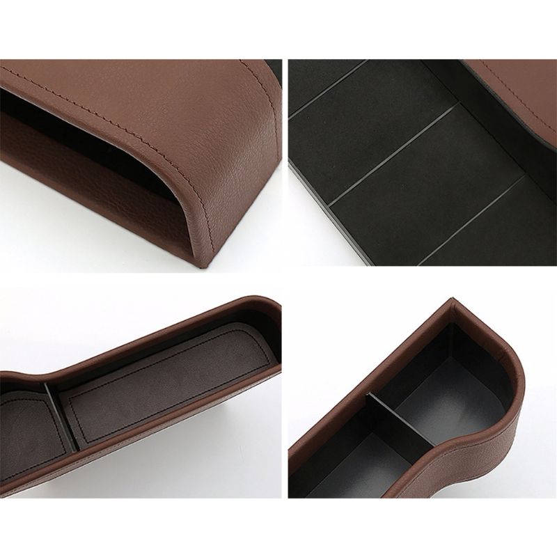 Multifuncional assento de carro organizador enchimento bolso couro do plutônio auto console lateral catcher caixa armazenamento titular recipiente