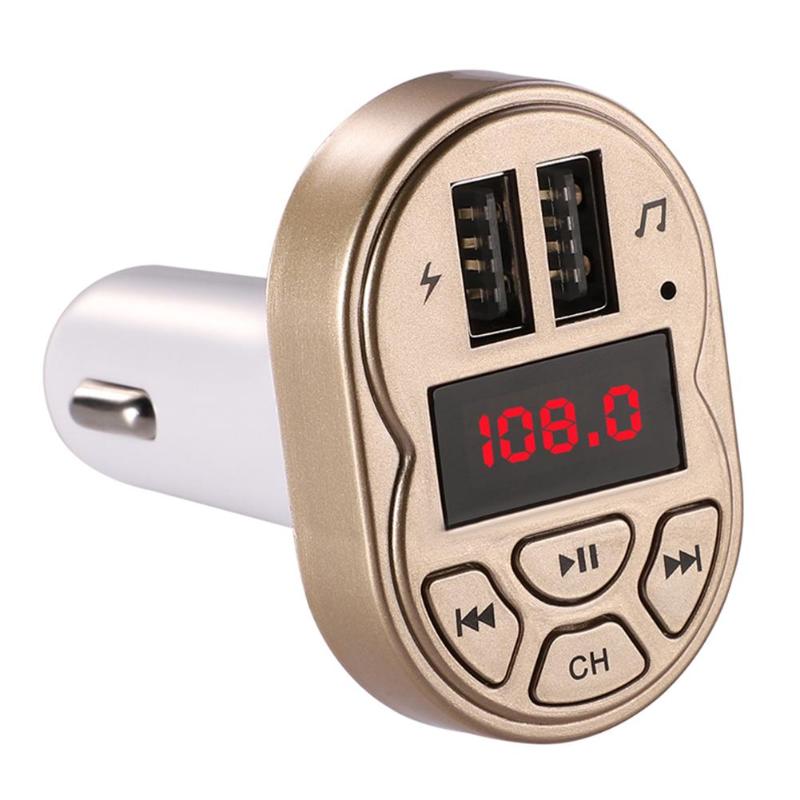 FM Transmitter Bluetooth V4.1 Wireless FM Radio Modulator Car Bluetooth Adapter MP3 Player with Dual USB 5V 3.1A Car Charger: Gold