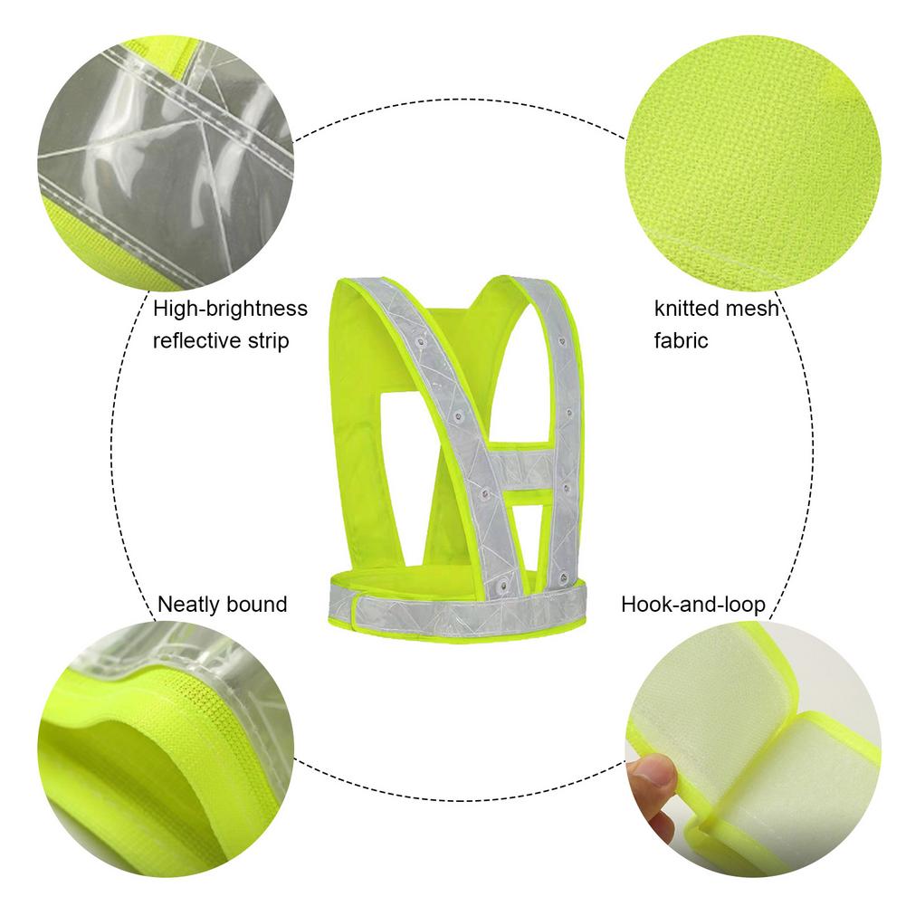 LED Running Reflective Vests Elastic Safe Night Riding Clothing