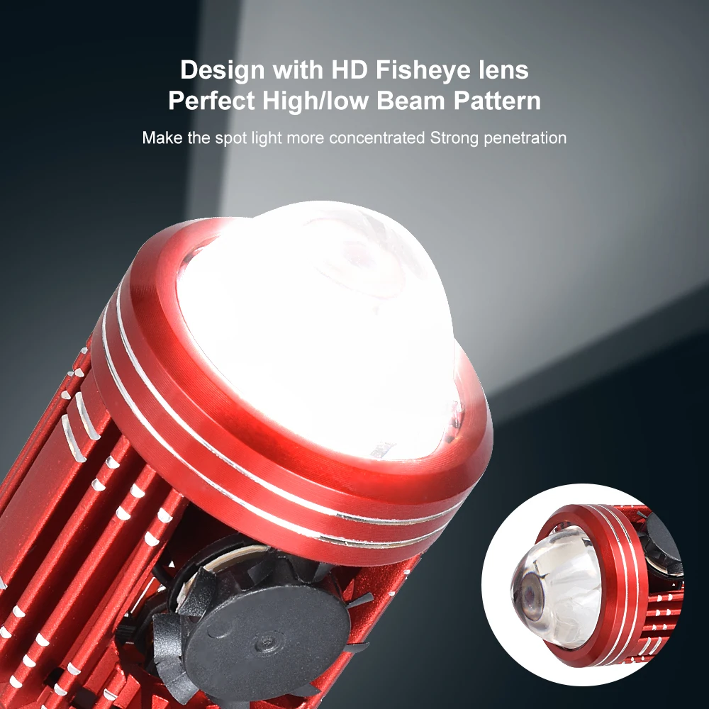 Bombilla para faro de motocicleta, 10000LM, H4/H6, 12V, focos LED para Moto, lente CSP, lámpara Hi Lo blanca y amarilla, accesorios para patinete, luces antiniebla