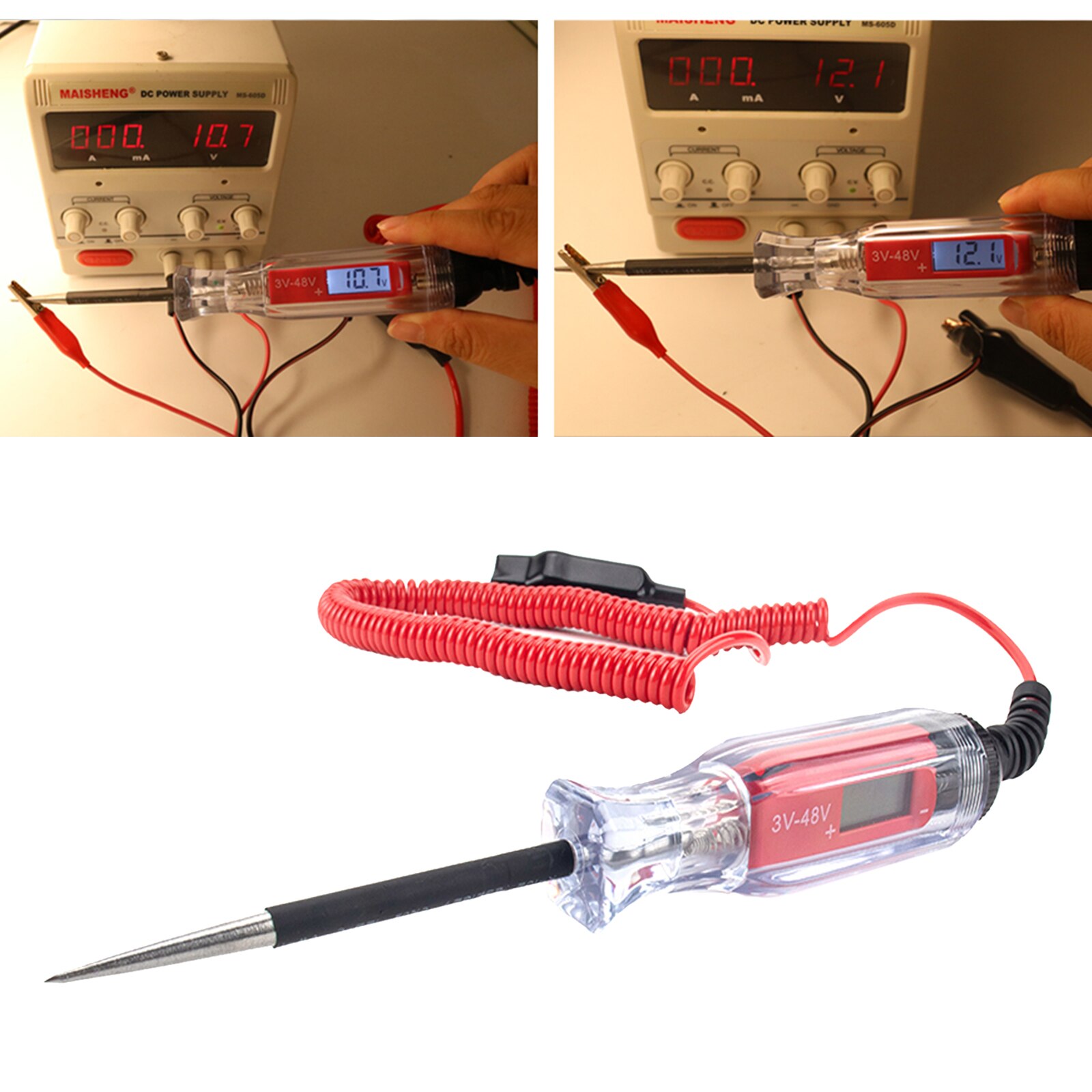 Universal 3-48V Digital Power Probe Multi Function Voltage Circuit Test Pen Electroscope Automotive Scanner