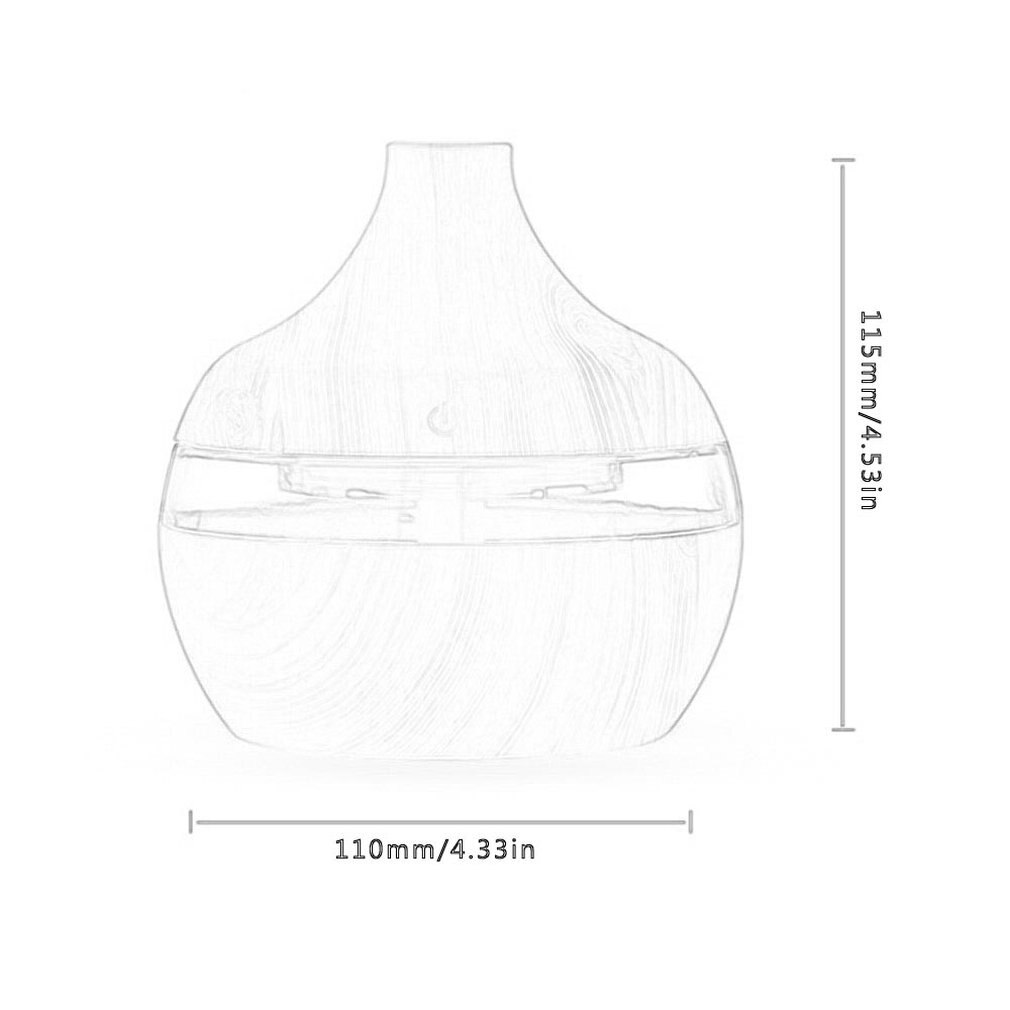 Trekorn aromaterapi usb luftfukter vanndråper luftrensing eterisk olje aroma diffuser hjemmekorn