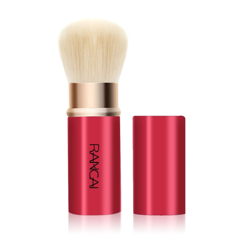 1 stk makeup børster sæt udtrækkelige makeup børster pudder foundation blending blush ansigts børste flad creme kosmetik: Rød