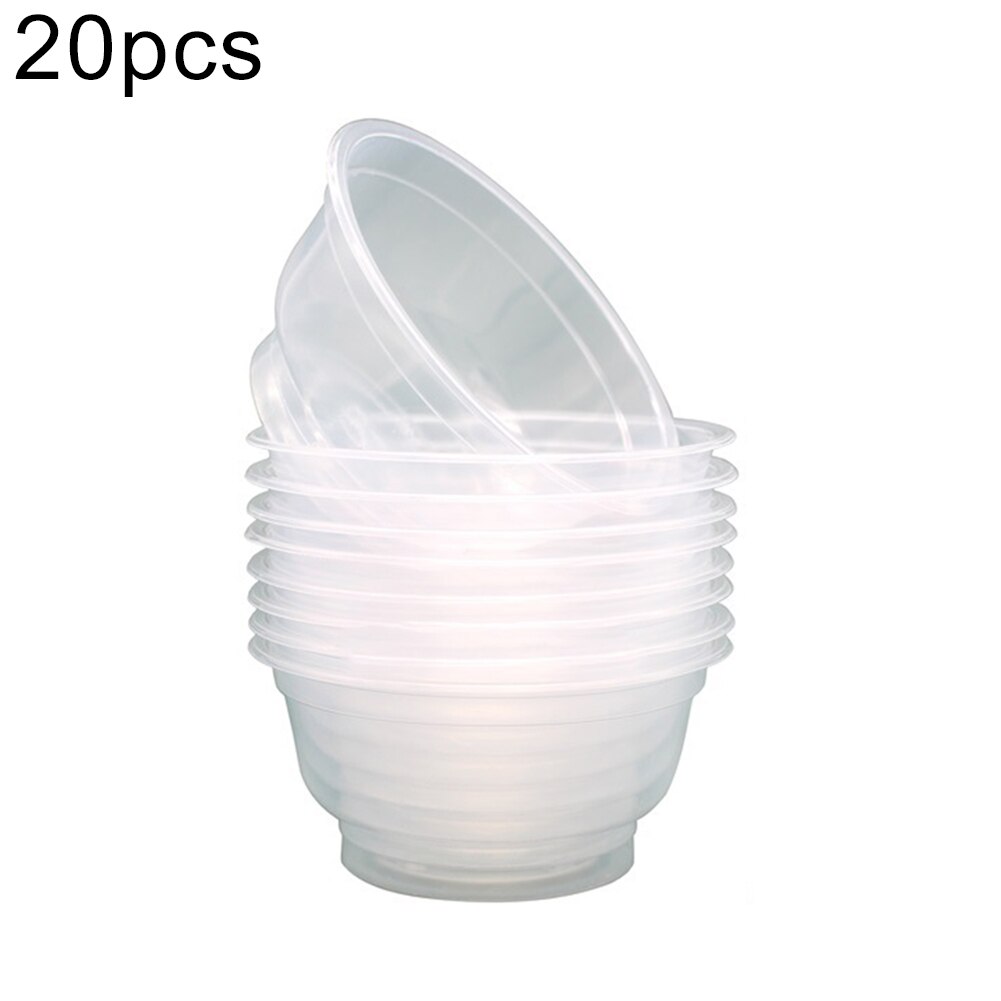20Pcs 360ml Disposable Plastic Round Bowl Kitchen Salad Snacks Picnic Container: Default Title
