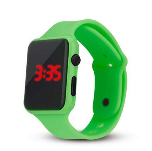 Montre led rouge pour garçon et fille, montres d'étudiant, fournisseur d'électricité électronique, reloj hombre relogio feminino zegarek damski: Vert