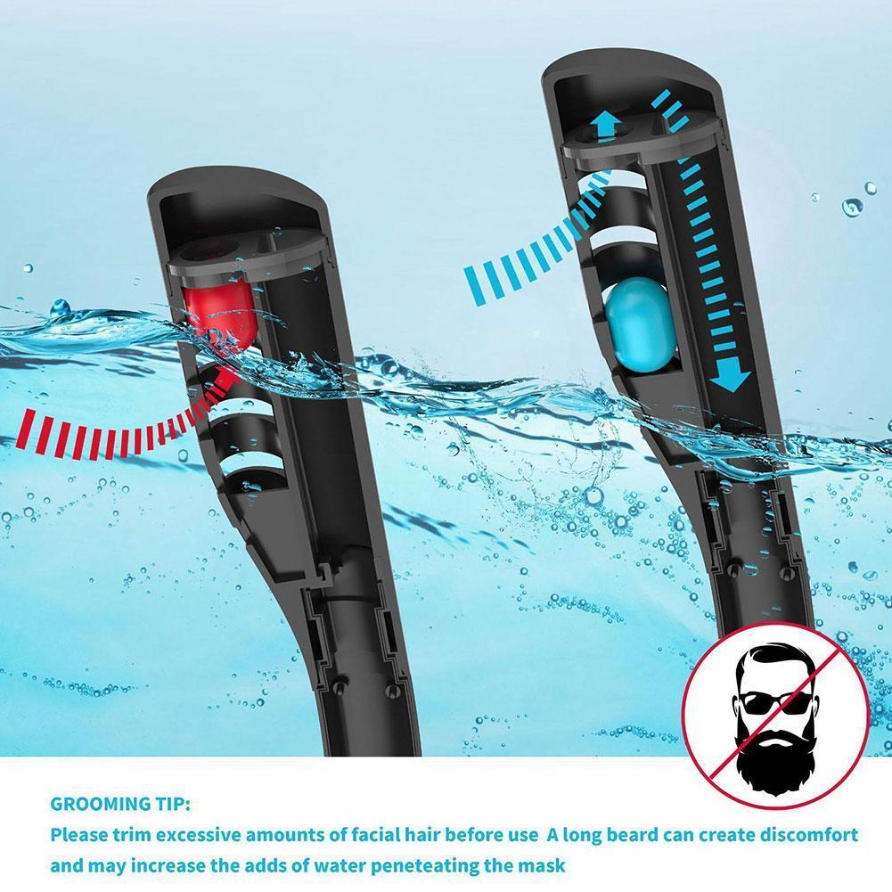 S Size Full Face Snorkeling Mask Double Tube Silicone Full Mask Swimming Dry Mask Adult Diving Goggles Diving P2M6