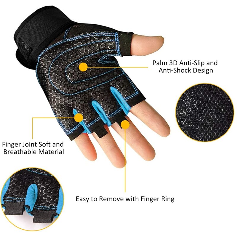 Gants d'haltérophilie antidérapants pour hommes et femmes, équipement de Fitness, respirant, demi-doigt, pour Crossfit, entraînement de force