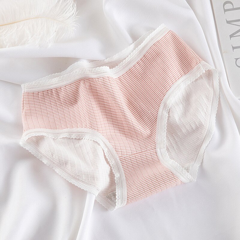 Cueca infantil de cintura média, cueca de algodão com rosca, calça triangular e macia para meninas