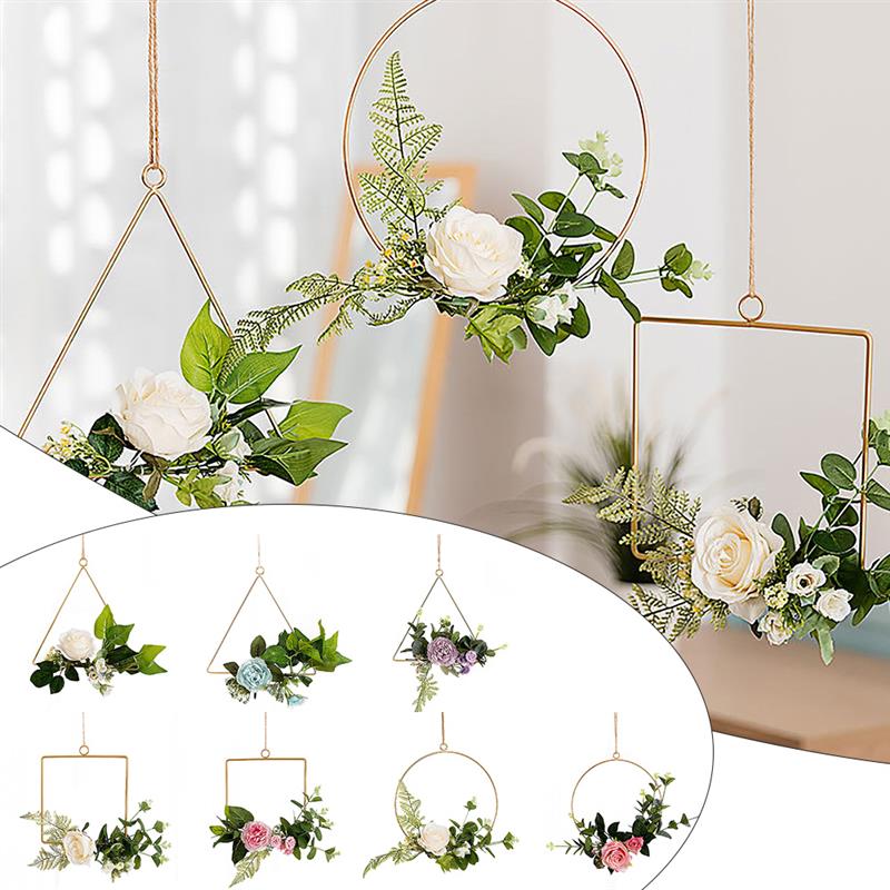 Criativo tapeçarias de parede ins vento ferro metal flor quadro parede-montado banquete decoração simulação flor casa pingente