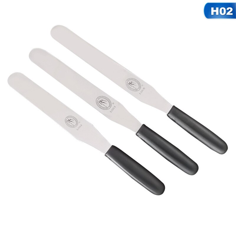 Cake Spatula Cream Spatula Scraper Baking Cake Tool Stainless Steel Cake Spatula Smoothing Cake Decoration Tool: H02