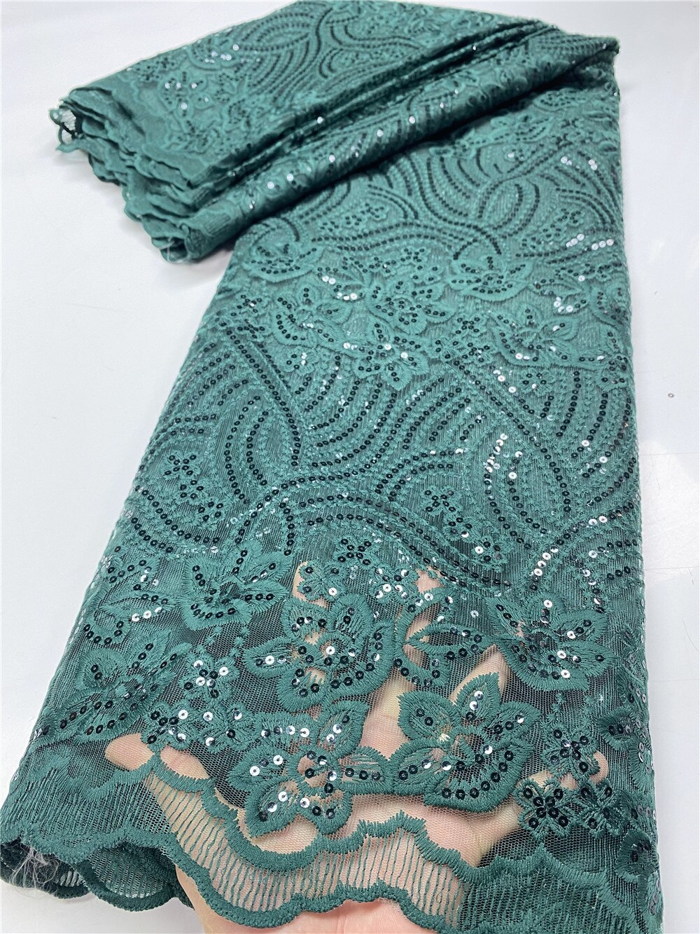 French Net Lace Fabric Lace Latest African Lace Fabric Embroidery Nigerian Mesh Tulle Lace Fabrics YA3563B-5: Picture 6