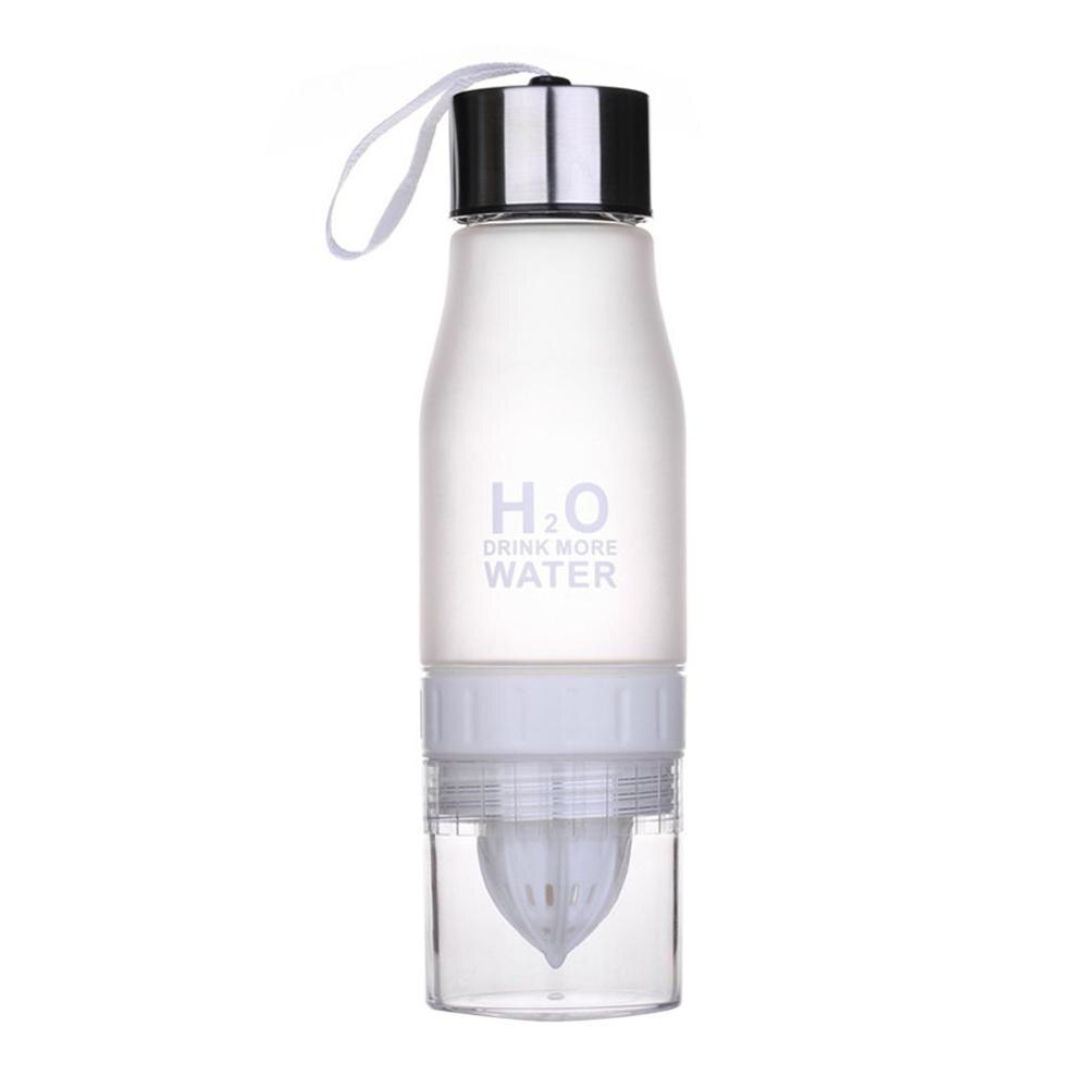 Lemon Juice Infuser Water Bottle 650ml Plastic Portable Casual Fruits Juice Cup For Water Sport Drinking Bottles Color: white