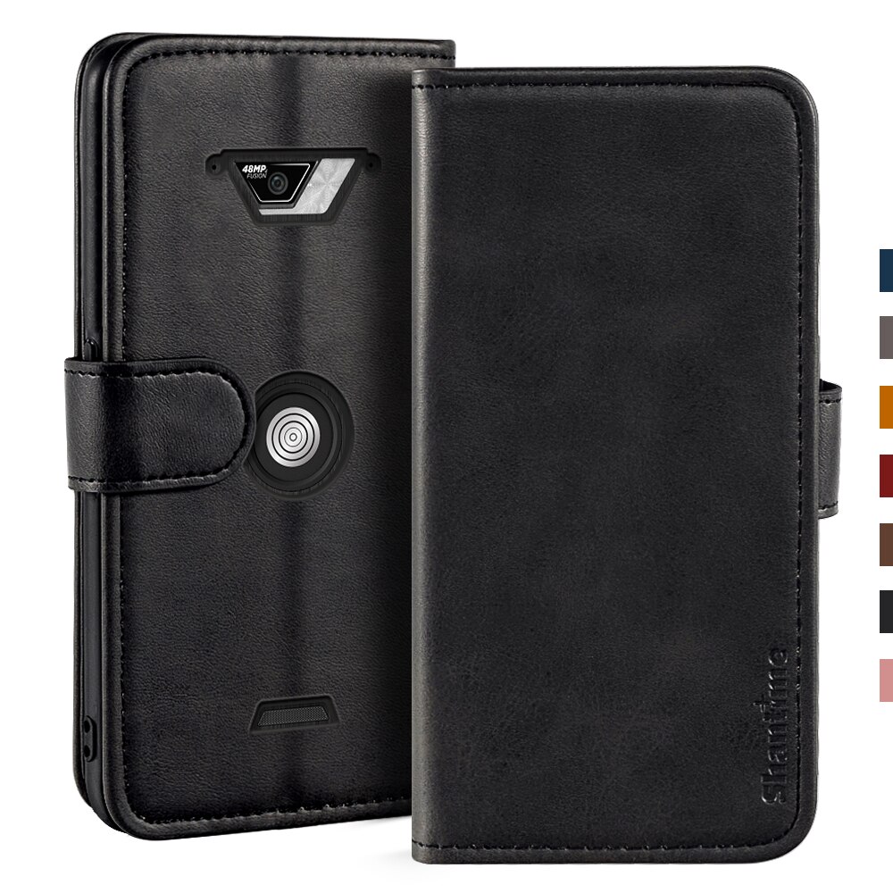 Étui portefeuille en cuir avec support pour téléphone Crosscall Core-X4, housse avec coque magnétique,: Black