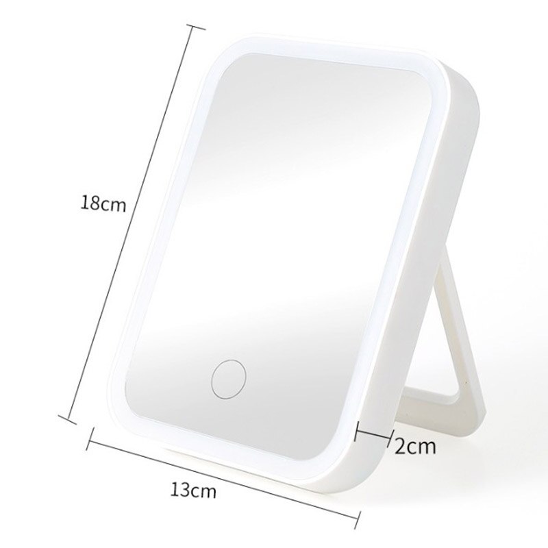 Lusterko kosmetyczne z podświetleniem doprowadziło z ładowaniem USB wypełnij światło ambona składane przenośne podświetlane lustro makijaż lustra ze światłem