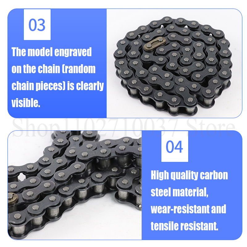 1PCS 0.5-5 Meter Koolstofstaal Korte Pitch Roller Chain Industriële Transmissie Keten 04C 06B 08B 10A 12A 06B-2 08B-2 10A-2