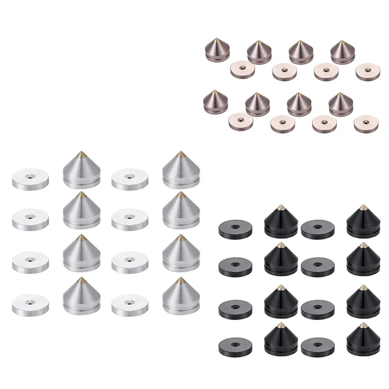 8-set aluminium luidsprekerstandaard voeten voetpad kegelvloer voetspijker metalen spikes voor audioapparatuur