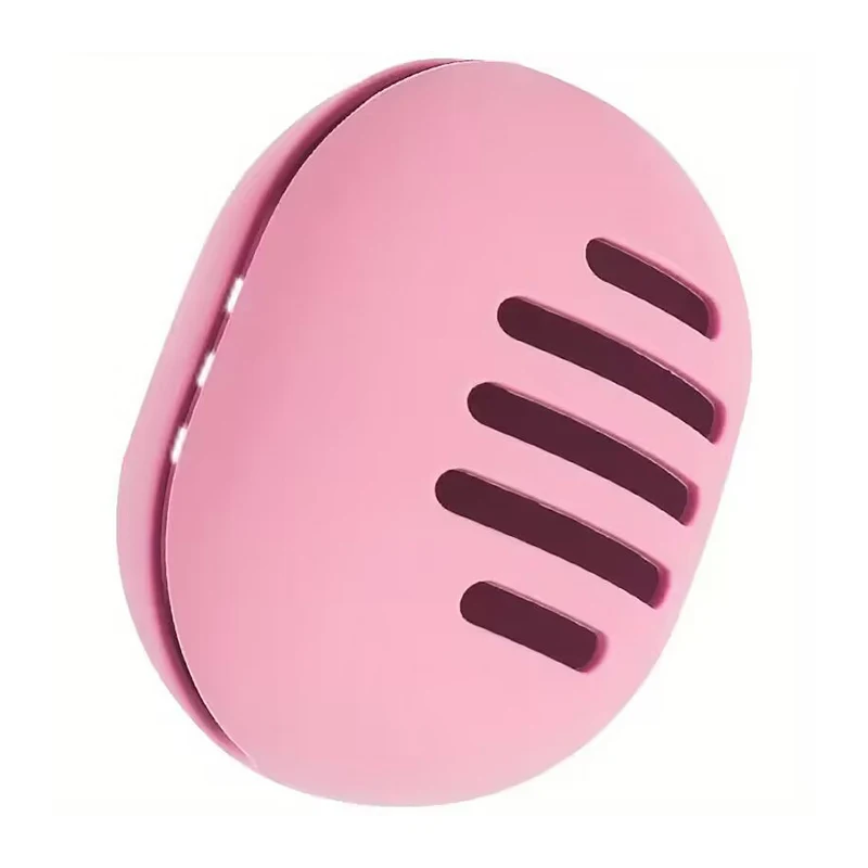 1PC porta spugna per trucco custodia ecologica in silicone multi-foro per spugna di bellezza custodia da viaggio protettiva per soffio cosmetico: Colore rosa