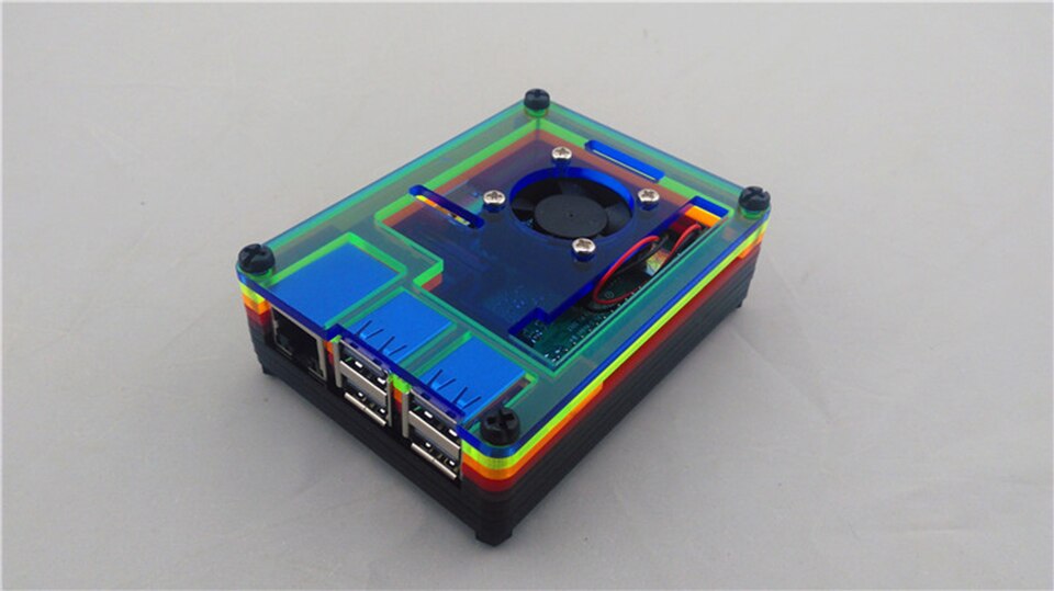 Carcasa Raspberry pi 3 Plus generación carcasa Raspberry pi 3B + 9 capas de acrílico: color