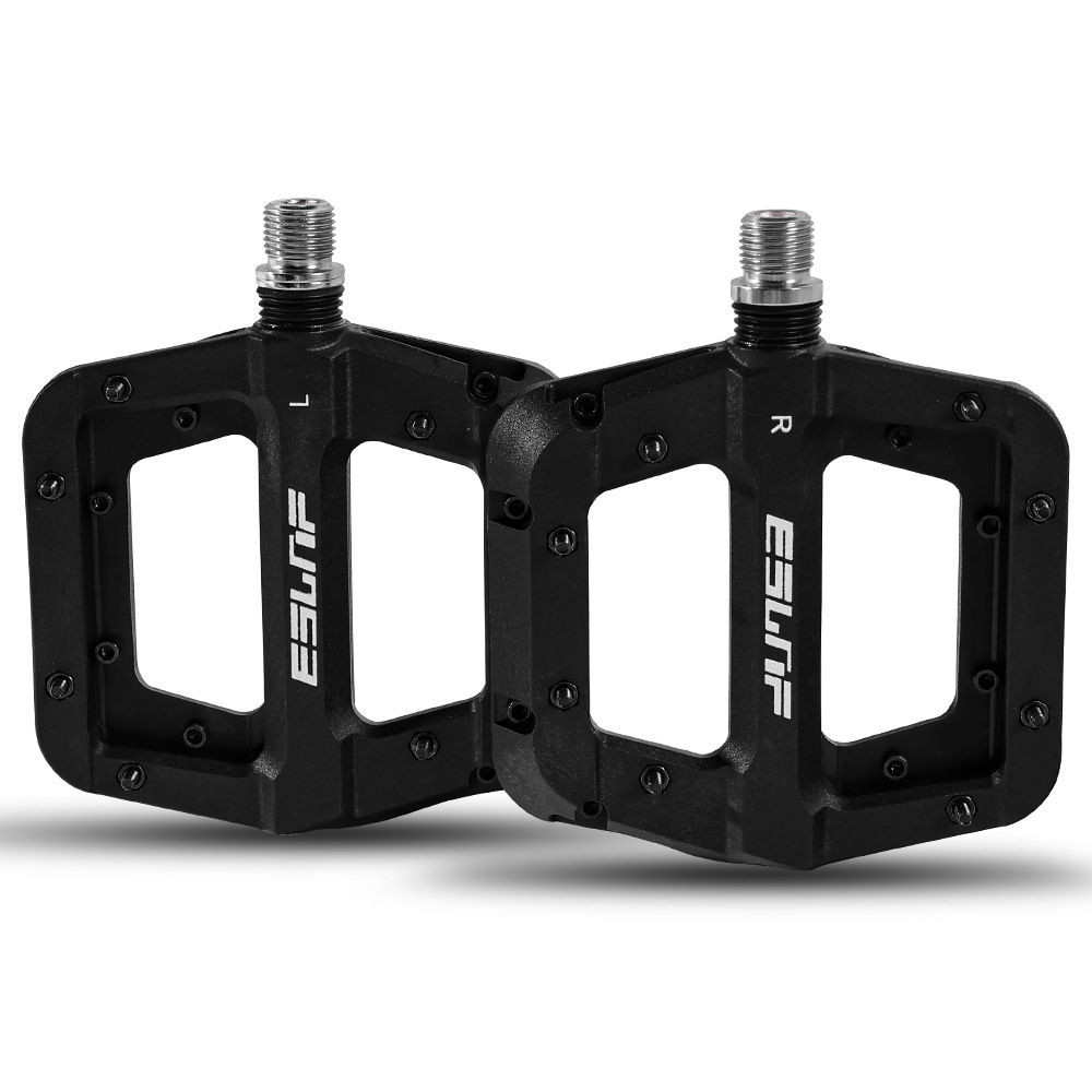 ESLNF UBicycle Pedals Bike Ultralight Seal Bearings Cycling Nylon Road bmx Mtb Pedals Flat Platform Bicycle Parts Accessories: WHITE
