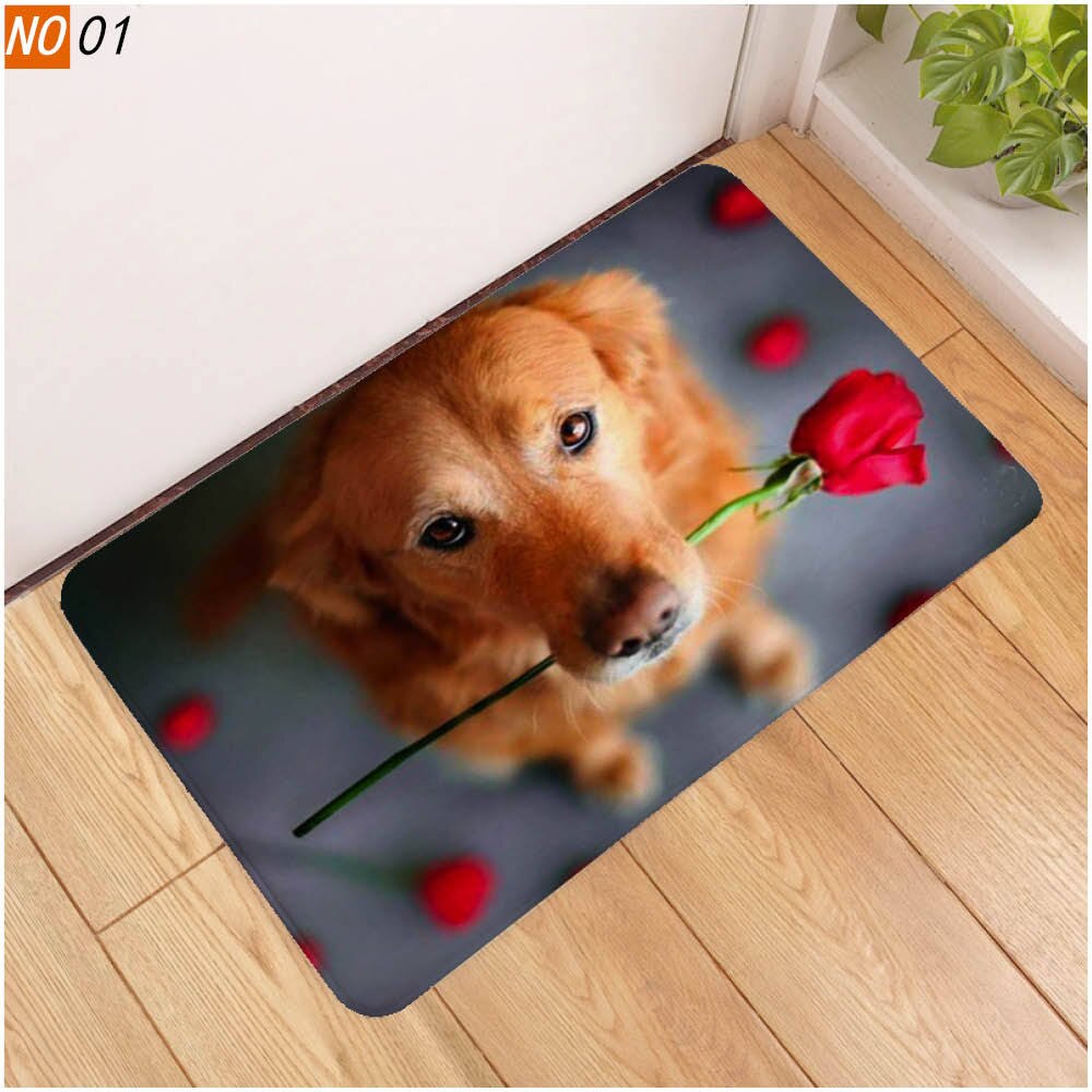 40x60 door mat 3D cute pet dog printed rubber mat 3D animal mat
