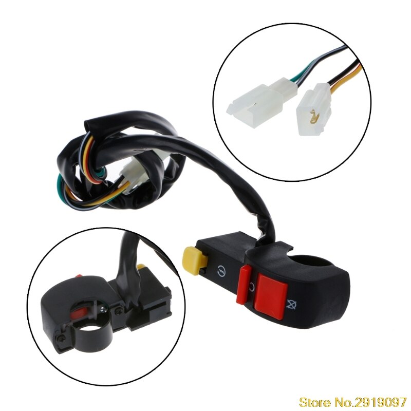Interruptor de motocicleta, manillar de motocicleta, parada de arranque eléctrico, interruptor de apagado ATV, soporte de conexión de 4 cables