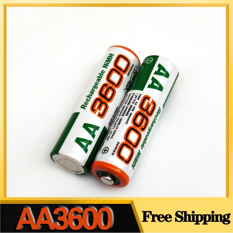 AA 1.2V Ni-MH 3600mAh Rechargeable Battery used in digital cameras, wireless mice, remote controls, toys, electronic scales, etc