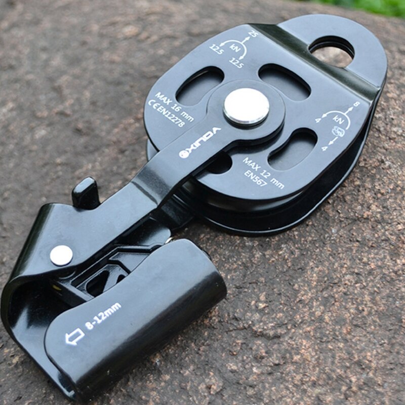 Heavy Objects Lifting Tool Pulley Blocks Device Ascenders Aluminum Alloy with Ratchet Wheel One-way Pulley