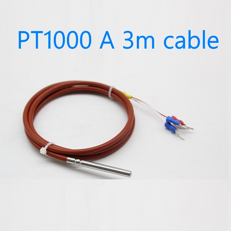 Waterproof Pt1000 temperature sensor silicone wire shield cable: PT1000 A 3m cable
